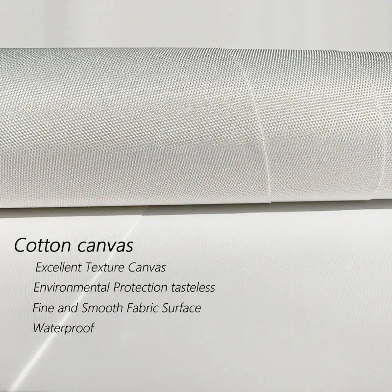 A roll of white cotton canvas fabric with fine textured weave for DecorBites™ black women lips oil paintings