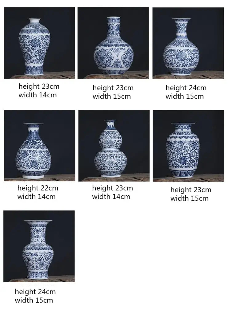 Decorbites™ blue and white ceramic vase with intricate floral patterns is an elegant home decor ceramic vase
