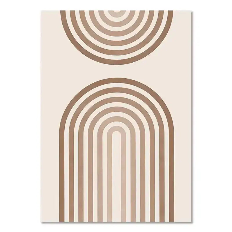 Beige canvas wall art by DecorBites featuring two abstract earth-toned arches in nordic minimalist boho light style