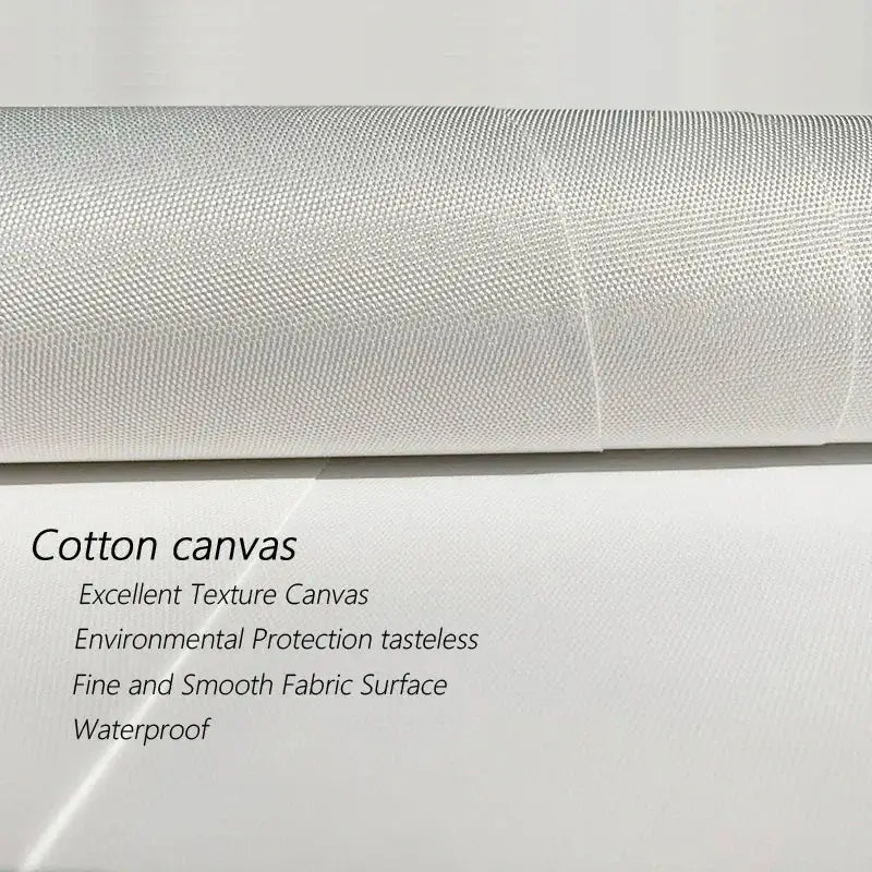 A roll of white cotton canvas fabric with fine textured weave for decorbites™ boho light nordic minimalist wall art