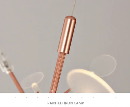 Decorbites™ branch design nordic chandelier with copper-finished iron lamp in rose gold and black colors