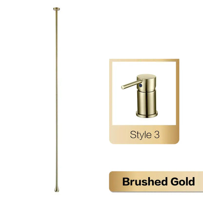 Brushed gold shower rod with matching soap dispenser complement decorbites™ brass black single handle luxury faucet