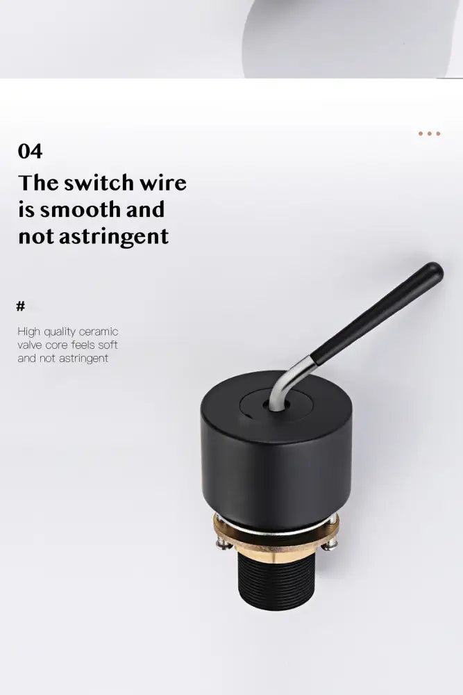 Decorbites™ brass black luxury bathroom faucet single handle featuring a black ceramic switch with metallic threaded base