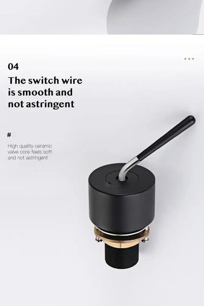 Decorbites™ brass black luxury bathroom faucet single handle featuring a black ceramic switch with metallic threaded base