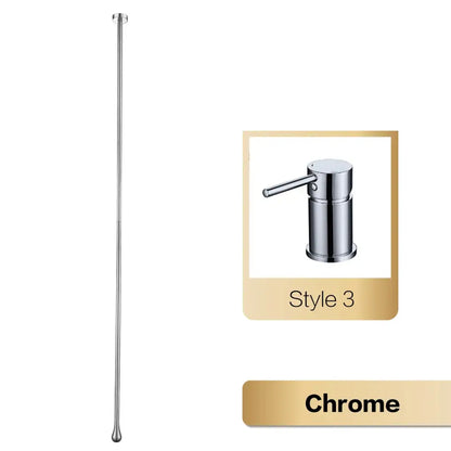 Decorbites™ brass black luxury bathroom faucet with single handle paired with chrome-finished telescoping rod