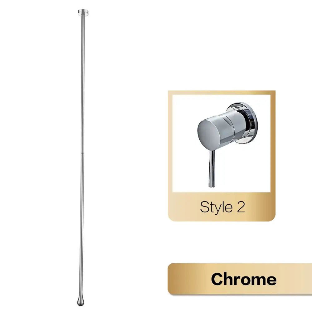 Decorbites™ brass black luxury bathroom faucet with single handle paired with sleek chrome finished shower rod