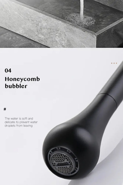 Black matte-finished honeycomb bubbler faucet head for decorbites™ brass black luxury single handle bathroom faucet