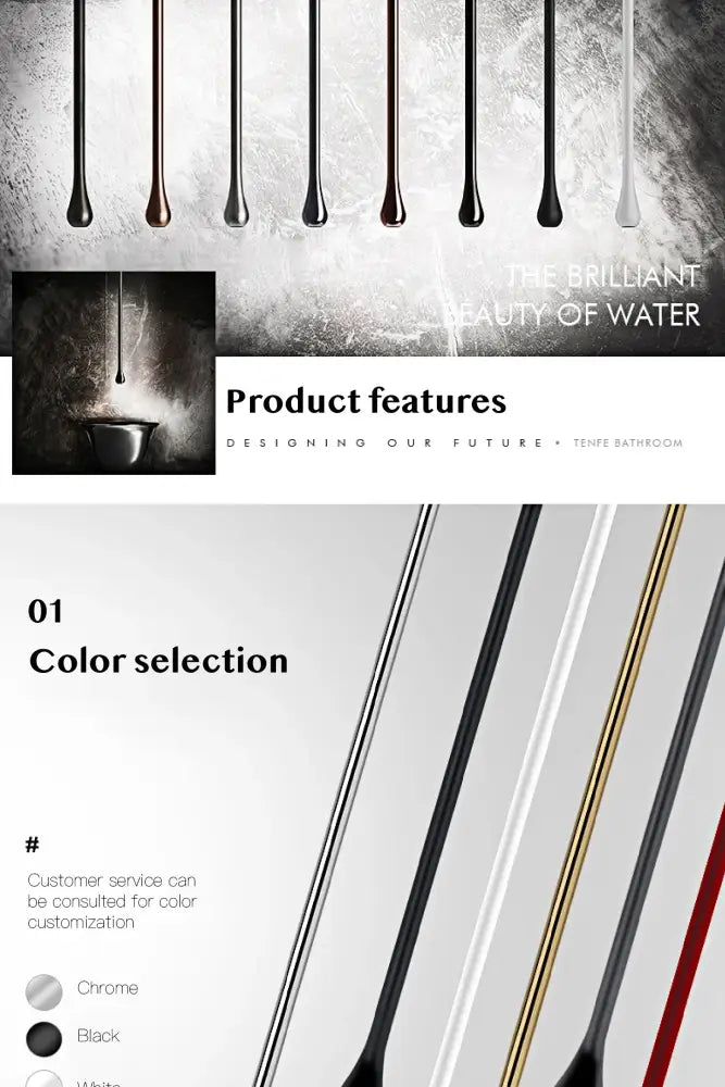 Decorbites™ brass black luxury bathroom faucet single handle with sleek modern polished chrome finish and minimalist design