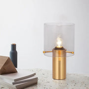 Decorbites brass night lamp with clear glass shade and gold accents for living room compatible with 220v-240v 110v-120v