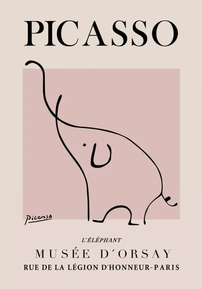 A minimalist botanical canvas featuring picasso léléphant elephant line drawing on soft pink for living room decorbites butterfly botanical canvas