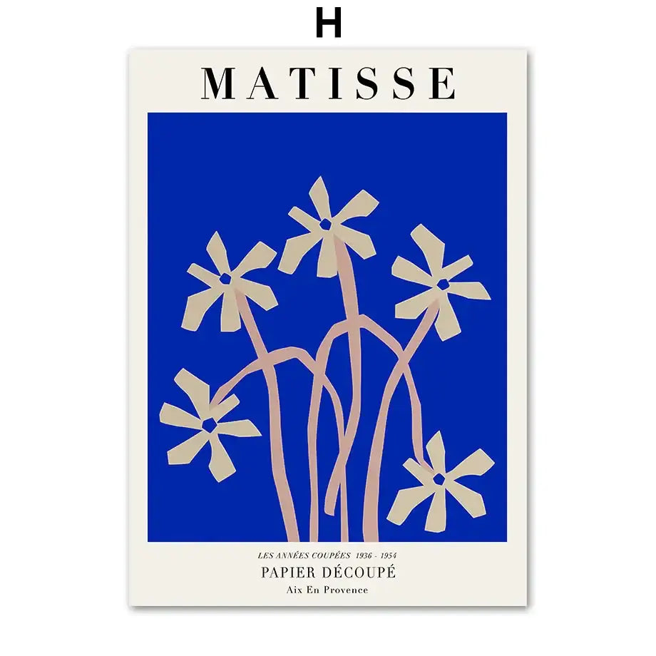 A framed butterfly botanical canvas painting with beige flowers and pink stems on vibrant blue for living room decor