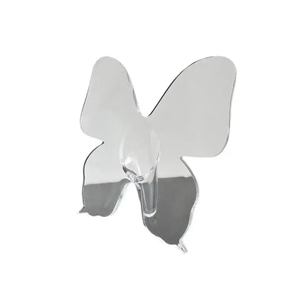 Clear transparent butterfly-shaped hook with sleek minimalist design for DecorBites™ butterfly vase room decor and aesthetic room decor