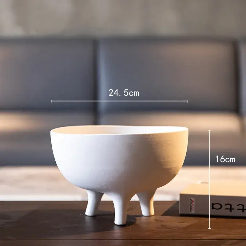 Decorbites™ white ceramic flower pot with tripod stand measuring 24.5cm diameter and 16cm tall