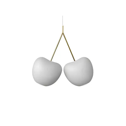 White ceramic cherry pendant lamp with gold-toned stems for modern home decor by decorbites cherry pendant