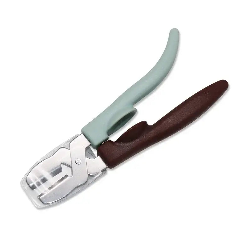DecorBites chestnut clip peeler scissors with two-tone plastic handles and silver metal head for multi-purpose use