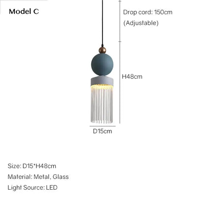Decorbites™ children’s room glass pendant light with a matte teal top and cascading glass prisms on metallic base
