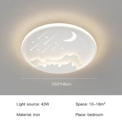 Decorbites™ children’s room starry chandelier oval ceiling light in blue white gold with frosted night sky design