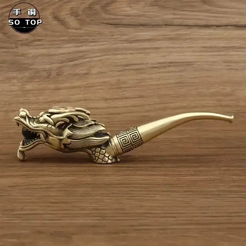Decorbites™ chinese dragon copper filter pipe with brass dragon head and intricate scales is a unique copper filter pipe gift