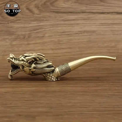 Decorbites™ chinese dragon copper filter pipe with brass dragon head and intricate scales is a unique copper filter pipe gift