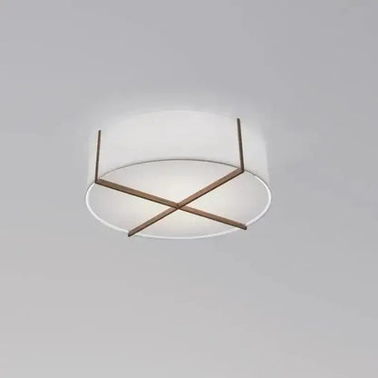 Modern circular ceiling lamp with white fabric shade and minimalist wooden frame decorbites chinese style fabric design