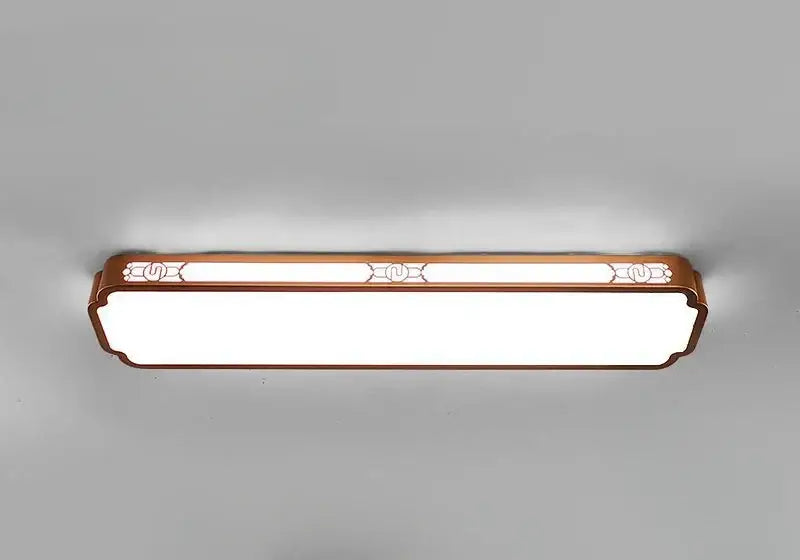 Decorbites™ chinese style led ceiling lights with warm bronze frame and white etched patterns for entrance balcony
