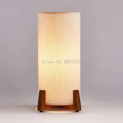 Decorbites™ chinese zen wooden floor lamp with warm bamboo shade and dark wood tripod base for living room bedside