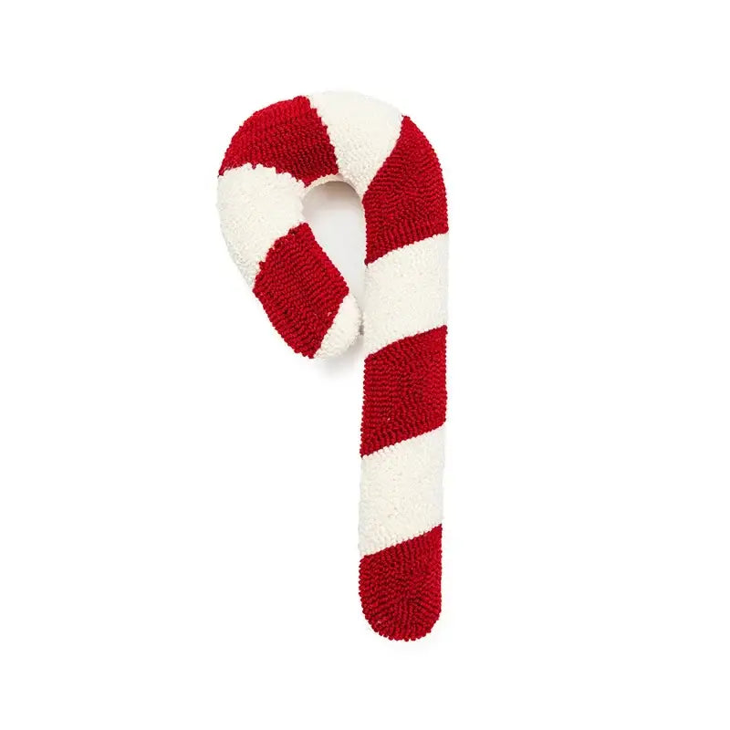 Decorbites christmas bell red pillow cover featuring a plush red and white striped candy cane design for holiday decor