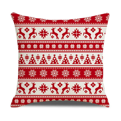 Decorbites christmas elk letter throw pillowcase 45x45cm with red white nordic knit pattern for living room decor