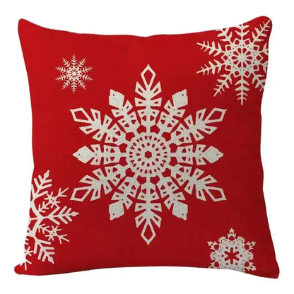 Red throw pillow with white snowflake patterns from decorbites christmas elk pillowcase red letter design collection