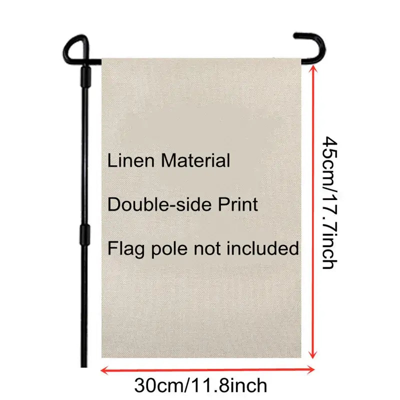 Beige linen garden flag with double-side print 30 by 45 cm for decorbites christmas festive garden home decor