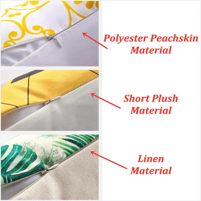 Decorbites christmas short plush pillowcase 45x45cm with yellow white pattern made of short plush polyester peacheskin