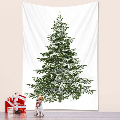 DecorBites christmas tree large bohemian tapestry with snow-dusted evergreen design for tree bedroom decoration