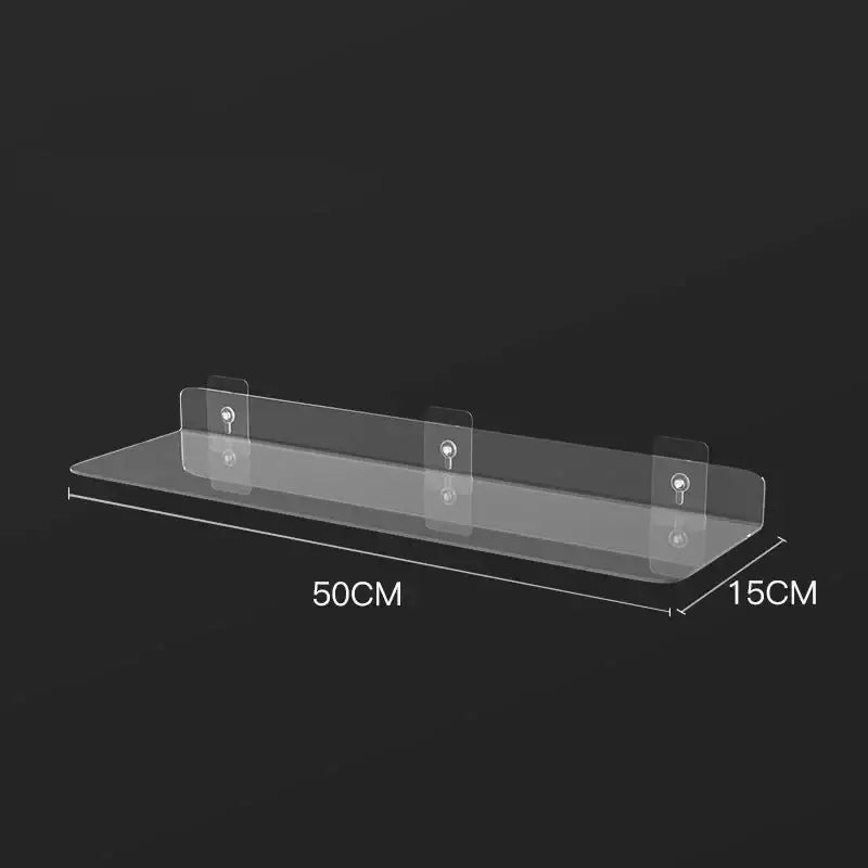 Decorbites clear acrylic wall shelf organizer wall mounted with three adhesive mounting tabs for mounted acrylic use