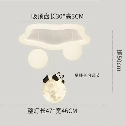 Decorbites cloud bubble ball panda moon ceiling light with soft white illumination for bedroom decor