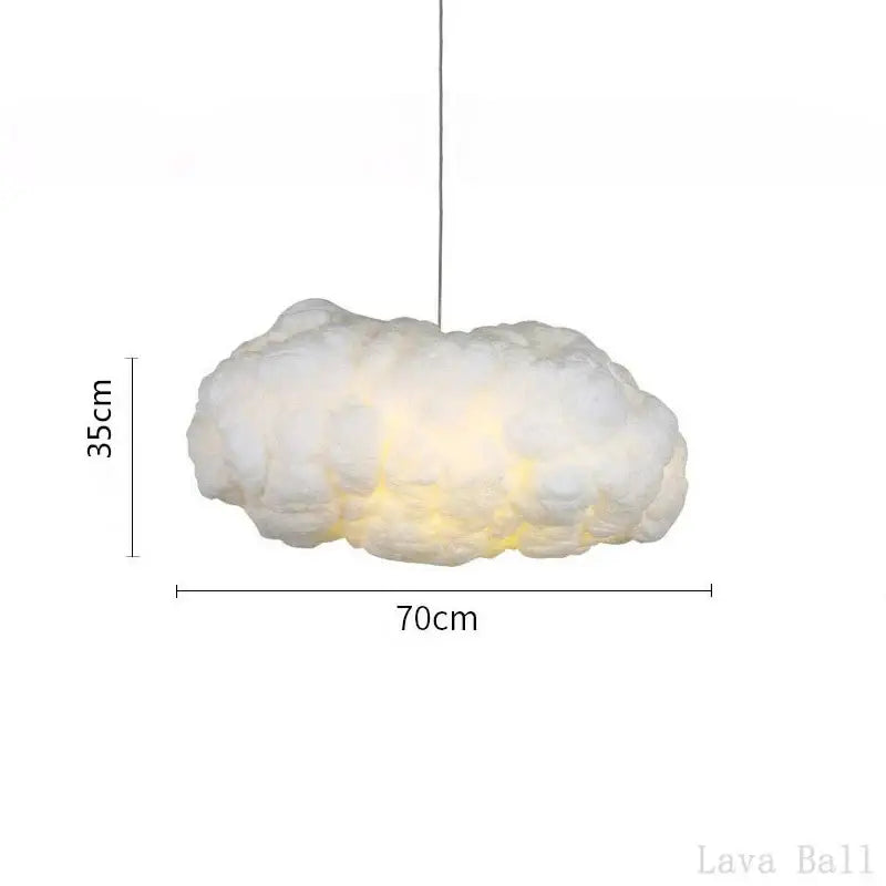 A soft white silk cotton decorbites cloud chandelier pendant light with warm glow for nursery decor