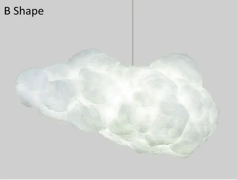 A soft white decorbites cloud chandelier with a textured fluffy cotton design for bedroom hanging light