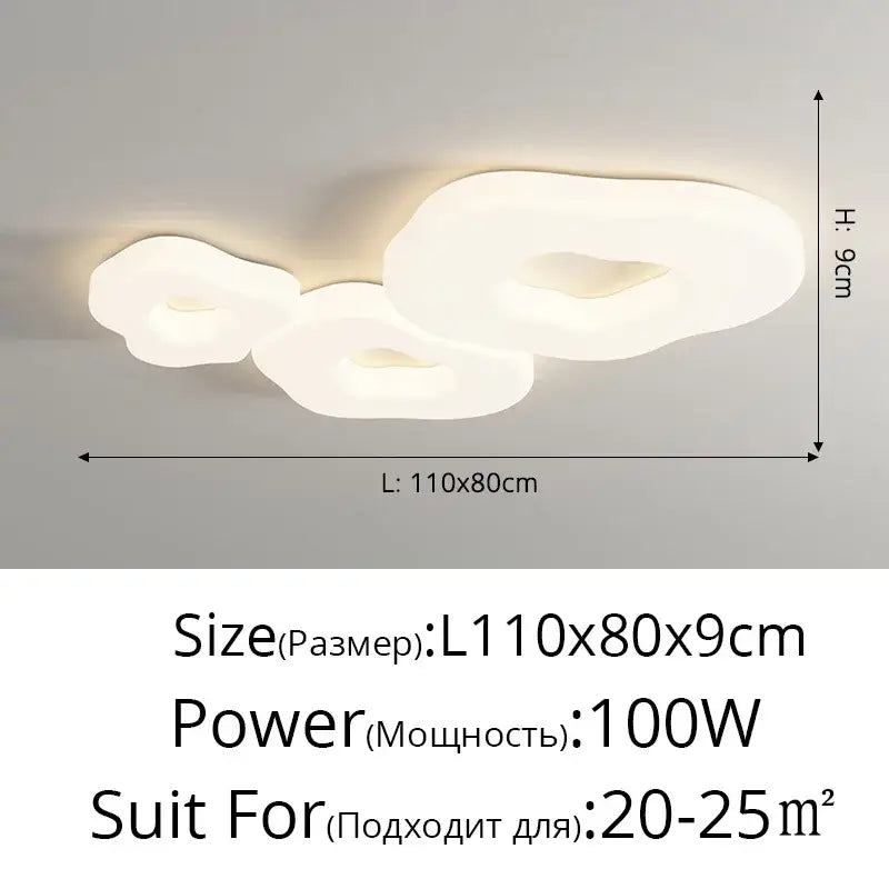 Modern white decorbites cloud cookie led chandelier with minimalist cloud-shaped design for bedroom lighting