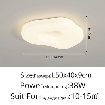 A modern white decorbites cloud cookie led chandelier with a cloud cookie led design measuring 50x40cm for bedroom lighting