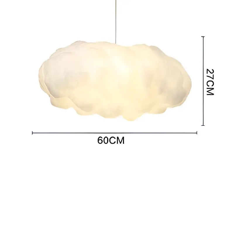 Decorbites cloud cotton pendant light soft off-white cloud shaped with plush texture and warm glow for living room