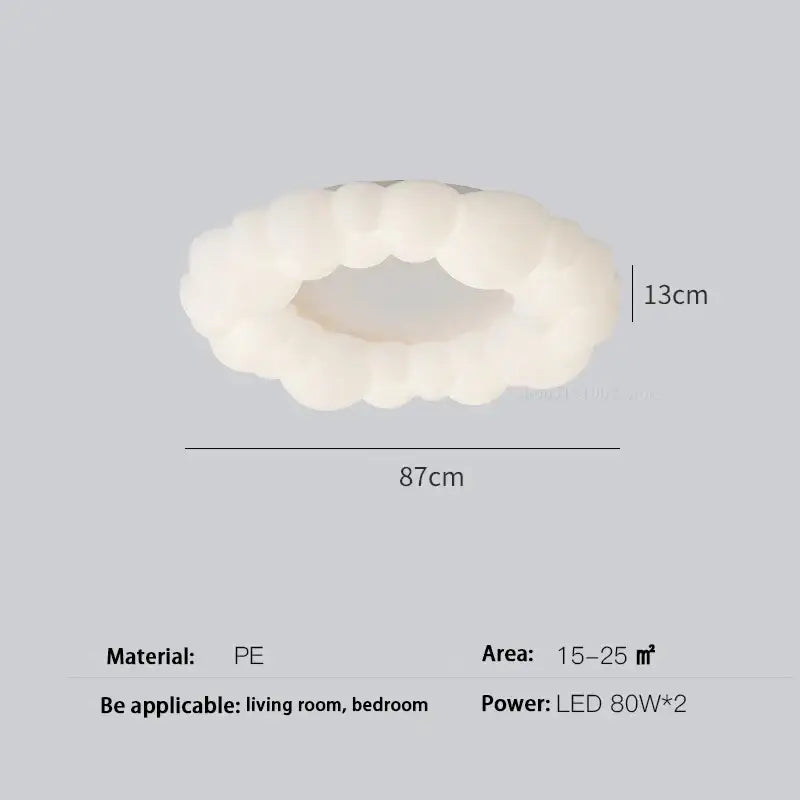 Off-white decorbites cloud led chandelier made of pe material shaped like a cloud for bedroom lighting