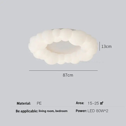 Off-white decorbites cloud led chandelier made of pe material shaped like a cloud for bedroom lighting