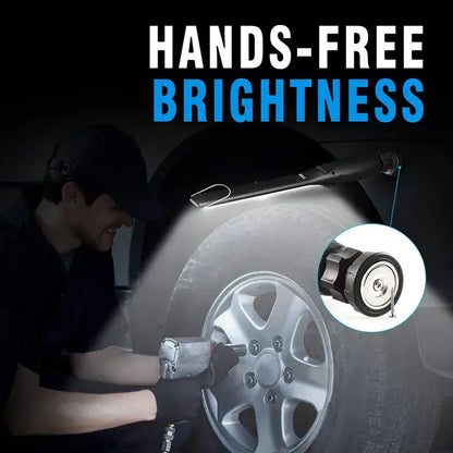 Black decorbites cob led hands-free work light with adjustable brightness and magnetic base for tire work convenience