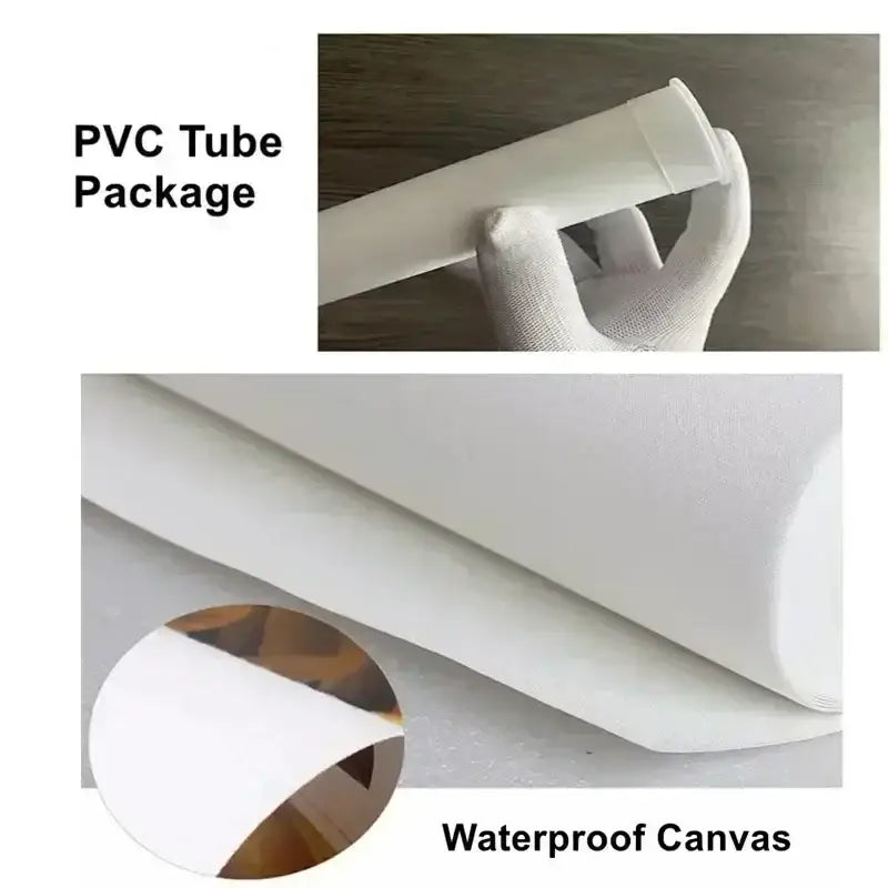 White waterproof canvas roll in pvc tube package for decorbites™ coffee lovers minimalist guide canvas art