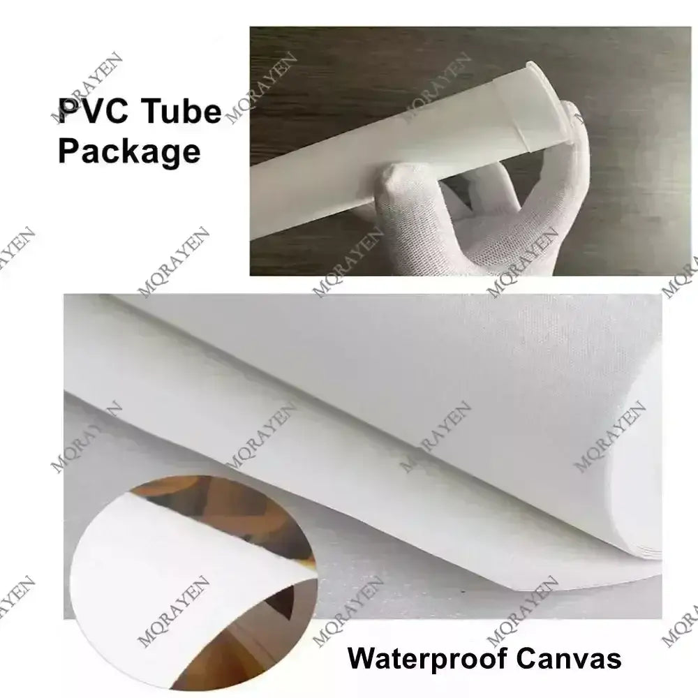 White pvc tube package containing waterproof canvas material for decorbites™ coffee lovers minimalist guide canvas art