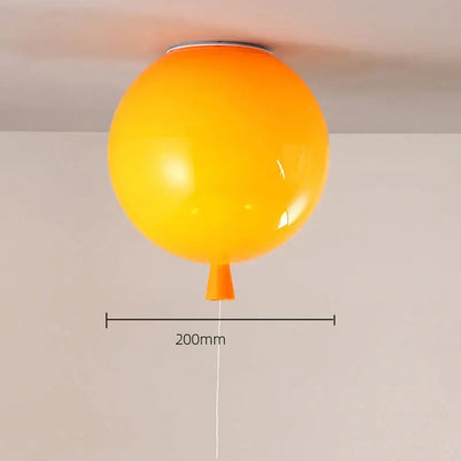 Decorbites colorful balloon vibrant orange spherical ceiling lamp with glossy finish for baby and child bedroom