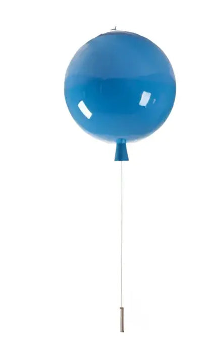 Decorbites colorful balloon memory led wall lamp with a blue balloon-shaped glossy finish and metallic stem for bedroom