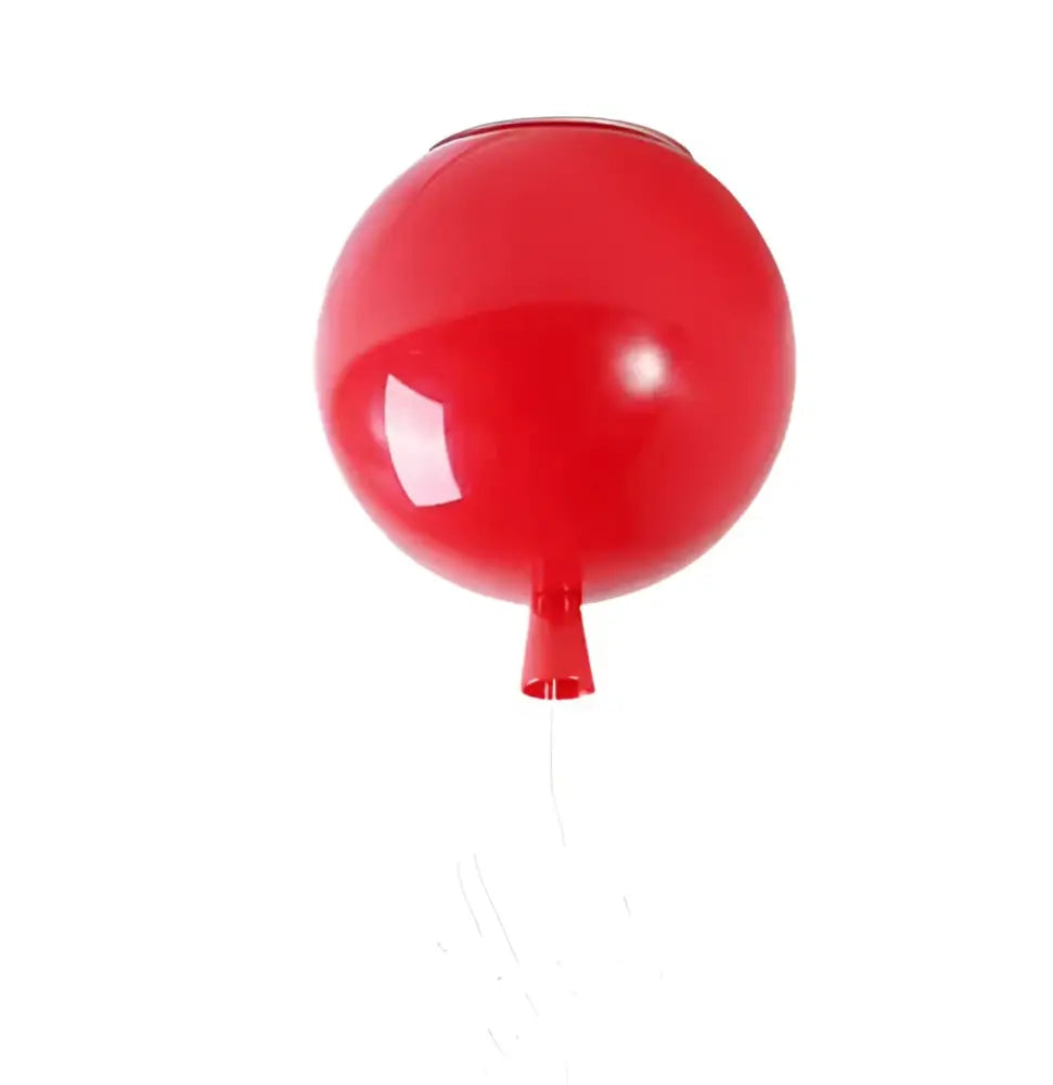 A glossy red decorbites colorful balloon memory led wall lamp shaped like a balloon with a small stem and string