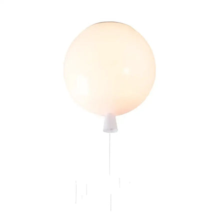 A decorbites colorful balloon memory led wall lamp featuring a soft translucent off-white spherical balloon with valve and string