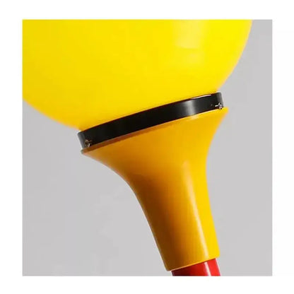 Bright yellow plastic funnel with black rubber band detail on the decorbites colorful memphis floor lamp for bedroom led standing light
