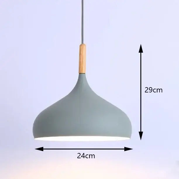 Gray matte-finished pendant light with wooden accent and modern design from decorbites colorful retro pendant lights